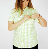 Womens Jack Wolfskin Flaming 1401641 Parrot Green Checks Light Summer Shirt